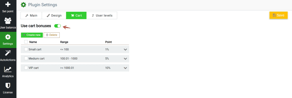 Cart Size Rewards